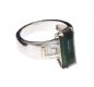 18CT WHITE GOLD GREEN TOURMALINE AND DIAMOND RING at Ross's Online Art Auctions
