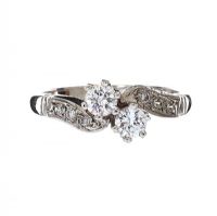 9CT WHITE GOLD CUBIC ZIRCONIA RING at Ross's Online Art Auctions
