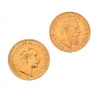 GERMAN 10 MARK GOLD COIN DATED 1888 & A SIMILAR COIN DATED 1911 at Ross's Online Art Auctions