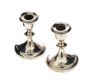 PAIR OF SILVER DWARF CANDLESTICKS at Ross's Online Art Auctions