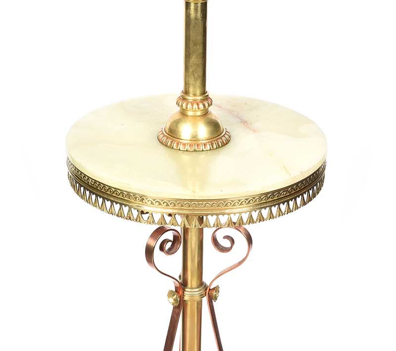 ANTIQUE STANDARD LAMP & SHADE at Ross's Online Art Auctions