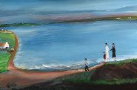 ON THE PATH BY THE SHORE by James Bingham at Ross's Online Art Auctions
