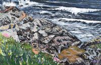 CHILDHOOD'S ROCKS, FACING THE BASKET ISLANDS by Dorothee Roberts at Ross's Online Art Auctions