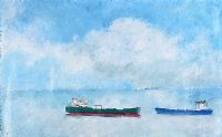 SHIPS PASSING by Jeff Adams at Ross's Online Art Auctions