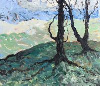 HILLSIDE TREES by Rachel Grainger Hunt at Ross's Online Art Auctions