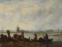 UNLOADING THE BOAT by Dutch School at Ross's Online Art Auctions