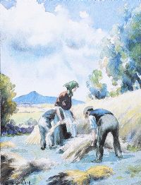 COLLECTING HAY by Charles McAuley at Ross's Online Art Auctions