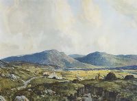 STACKING TURF, DONEGAL by James Humbert Craig RHA RUA at Ross's Online Art Auctions