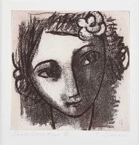 SMALL DARK HEAD by Esther Brimage at Ross's Online Art Auctions