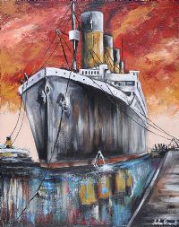 TITANIC SUNSET by John Stewart at Ross's Online Art Auctions