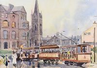 THE CAUSEWAY TRAIN by John Wright at Ross's Online Art Auctions