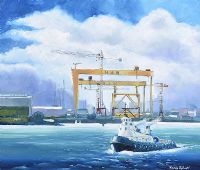 THE CRANES, HARLAND & WOLFF by Maurice Oliphant at Ross's Online Art Auctions