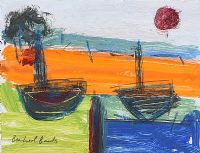 BEACHED BOATS by Irish School at Ross's Online Art Auctions