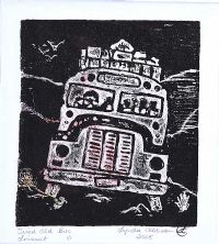 TIRED OLD BUS by Lynda Cookson at Ross's Online Art Auctions