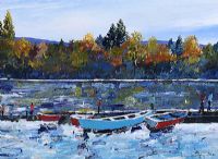 LOUGH ESKE BOATS, DONEGAL TOWN by Sean Lorinyenko at Ross's Online Art Auctions