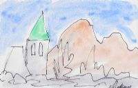 CHURCH BY THE MOUNTAIN by Markey Robinson at Ross's Online Art Auctions