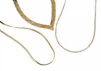 THREE 9CT GOLD NECKLACES at Ross's Online Art Auctions