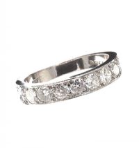 18CT WHITE GOLD HALF-ETERNITY RING at Ross's Online Art Auctions