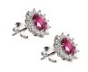 18CT WHITE GOLD RUBY AND DIAMOND EARRINGS at Ross's Online Art Auctions