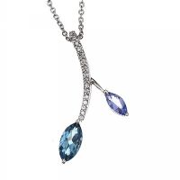 9CT WHITE GOLD TANZANITE AND BLUE TOPAZ NECKLACE at Ross's Online Art Auctions