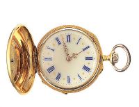18CT GOLD DIAMOND-SET FOB WATCH at Ross's Online Art Auctions