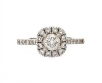 PLATINUM DIAMOND HALO RING at Ross's Online Art Auctions