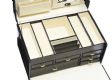BLACK LEATHER-CASED JEWELLERY BOX at Ross's Online Art Auctions