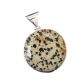 STERLING SILVER PENDANT SET WITH LEOPARD SKIN JASPER AND AMMONITE at Ross's Online Art Auctions