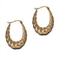 9CT GOLD CREOLE HOOP EARRINGS at Ross's Online Art Auctions