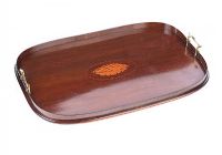 EDWARDIAN INLAID MAHOGANY TRAY at Ross's Online Art Auctions