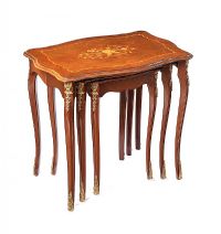 INLAID NEST OF THREE TABLES at Ross's Online Art Auctions