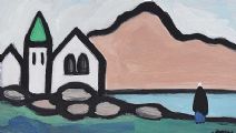 VILLAGE BY THE SHORE by Markey Robinson at Ross's Online Art Auctions