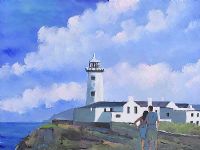 COUPLE AT FANAD LIGHTHOUSE, DONEGAL by Sean Lorinyenko at Ross's Online Art Auctions