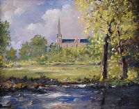 CATHEDRAL VIEW FROM THE RIVER by Sean Lorinyenko at Ross's Online Art Auctions
