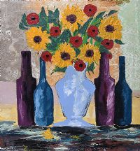 SUNFLOWERS & POPPIES by Gerald G. Beattie at Ross's Online Art Auctions