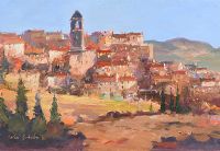 HILLTOP VILLAGE, TUSCANY by Colin Gibson at Ross's Online Art Auctions