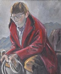 BOY IN A RED COAT by Marjorie Henry RUA at Ross's Online Art Auctions