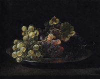 STILL LIFE, BOWL OF GRAPES by A. Morgan at Ross's Online Art Auctions