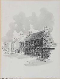 BUILDINGS IN GRACEHILL, BALLYMENA by Leslie Hughes at Ross's Online Art Auctions