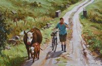 ON THE ROAD HOME by Donal McNaughton at Ross's Online Art Auctions