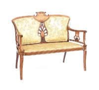 EDWARDIAN INALAID MAHOGANY SETTEE at Ross's Online Art Auctions