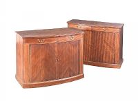 PAIR OF BOW FRONT MAHOGANY GEORGIAN CABINETS at Ross's Online Art Auctions