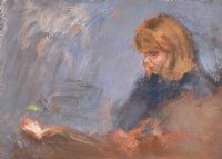 GIRL READING by Tom Quinn at Ross's Online Art Auctions