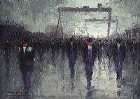 NIGHT SHIFT YARDMEN by Colin H. Davidson at Ross's Online Art Auctions