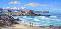 BATHING AT PORTSTEWART by William Cunningham at Ross's Online Art Auctions