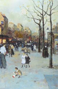 PLACE BLANCHE, MONTMARTRE by French School at Ross's Online Art Auctions