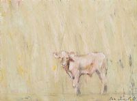 GRAZING CALF by Con Campbell at Ross's Online Art Auctions