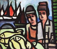 THE FISH MARKET by Markey Robinson at Ross's Online Art Auctions