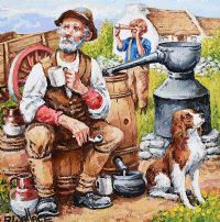 MAKING POTEEN by Roy Wallace at Ross's Online Art Auctions