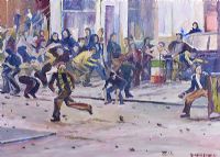DERRY RIOT by Roland A.D. Inman at Ross's Online Art Auctions